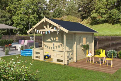 Lasita Maja Lekstuga Lido-Log Cabin, Wooden Garden Room, Timber Summerhouse, Home Office - L270 X W330 X H210.9 Cm