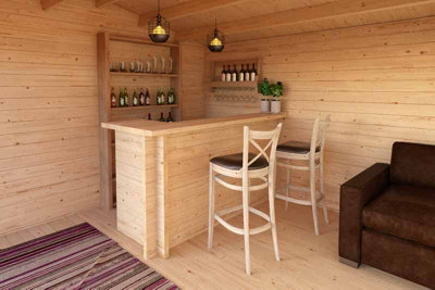 Lasita Maja The Bar-Log Cabin, Wooden Garden Room, Timber Summerhouse, Home Office - H103 Cm-32074 