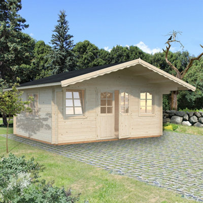 B&Q -  Helena 18.6M²5.1M X 5.9M70mm Wall Logs