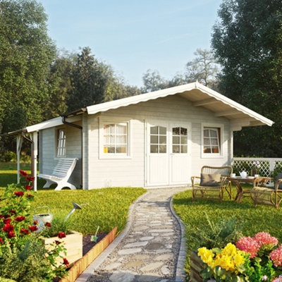B&Q -  Helena 24.6M²5.1M X 6.3M70mm Wall Logs