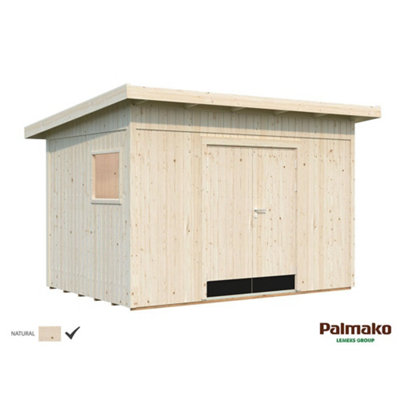B&Q -  Stig Pent Shed 8.2M²3.48M X 2.39M16mm Wall Logs
