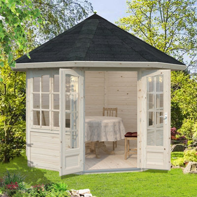 B&Q -  Veronica 6.7M² Pavilion Summer House2.9M DiameterX2 Window Garden Summer House