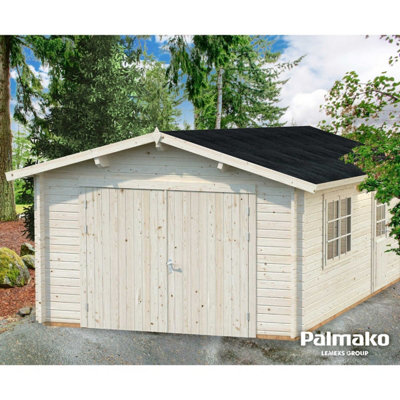 B&Q -  Roger 19.0M² Without Garage Door3.6M X 5.5M44mm Wall Logs