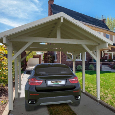 B&Q -  Robert 11.7M² Carport3.15M X 3.72M120 X 120 Wall Logs