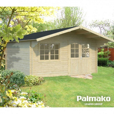 B&Q -  Britta 17.5M²4.2M X 5.1M40mm Wall Logs