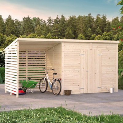 B&Q -  Leif 4.5+2.9M² Shed 467Cm X 187Cm16mm Wall Logs