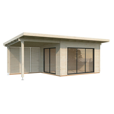 B&Q -  Grace 11.2 + 8.2M²7.2M X 3.9M56mm Wall Logs