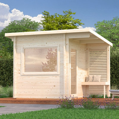 B&Q -  Sanna 4.1M²2.1M X 2.1M44mm Wall Logs