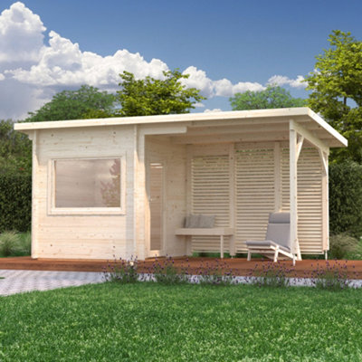 B&Q -  Sanna 4.1 + 5.9M²5.3M X 2.3M44mm Wall Logs