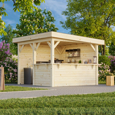 B&Q -  Lenna 303 Market Stall3.0M X 3.0M28mm Wall Logs