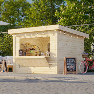 B&Q -  Lenna 304 Market Stall3.0M X 3.0M28mm Wall Logs