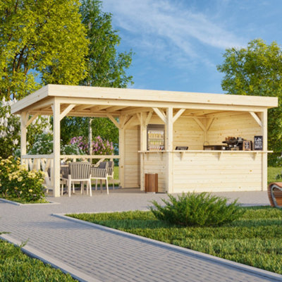 B&Q -  Lenna 310 Market Stall5.88M X 3.0M28mm Wall Logs