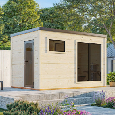 B&Q -  Grace 8.2M² Sauna 3.90M X 2.30M56mm Wall Logs