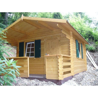 B&Q -  Emma 10.4 + 4.2M²3.5M X 4.8M34mm Wall Logs