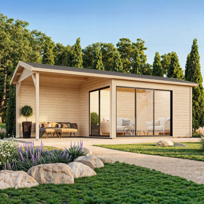 B&Q -  Amanda 11.2 + 7.8M²3.0M X 3.9M (Plus 2.78M)44mm Wall Logs