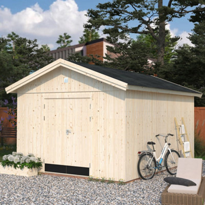 B&Q -  Martin 13.6M² Storage Shed 3.3M X 4.5M18mm Wall Logs