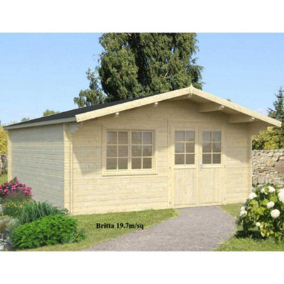 B&Q -  Britta 19.7M² 5.0 X 4.5M4.8M X 4.2M40mm Wall Logs