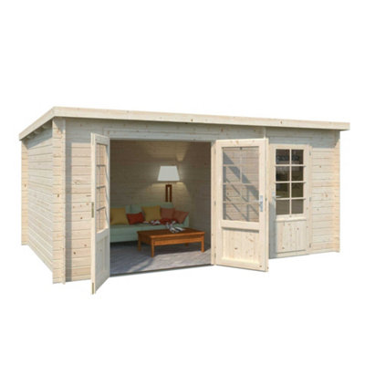 B&Q -  Ella 13.1M²4.5M X 3.0M28mm Wall Logs