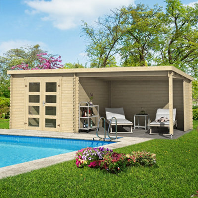 B&Q -  Lasita Osland Novia 275 Log Cabin With Veranda6M X 2.7MSummer House