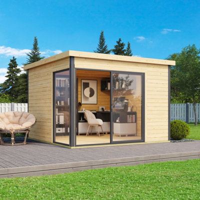 Lasita Maja Lasita Domeo 1 Garden Office - 3M X 3M - Double Glazed Modern Summer House