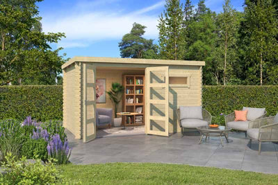 Lasita Maja Lasita Osland Augusta Log Cabin - 3.8M X 2.3M - Flat Roof Log Cabin