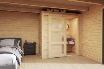 Lasita Maja Internal Room Kit S-Log Cabin, Wooden Garden Room, Timber Summerhouse, Home Office - H205 Cm