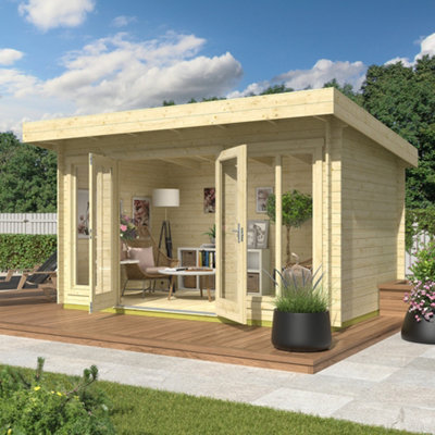 B&Q -  Lasita Osland Cambridge3.9M X 2.5M28mm Wall Logs