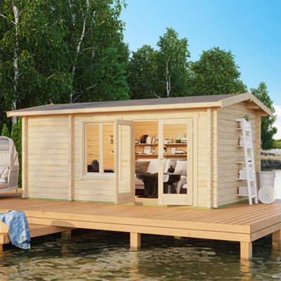 Lasita Maja Lasita Aviemore Two Room Log Cabin - 5M X 3M - 70mm Wall Logs Premium Summer House