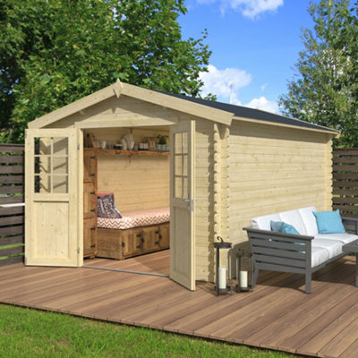 B&Q -  Lasita Osland Norah 3802.75M X 3.80M28mm Wall Logs