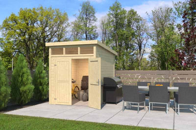 Lasita Maja Lasita Osland Kibo 2 Storage Shed - 2.5M X 2M - 28mm Wall Logs