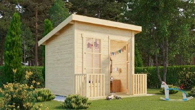 Lasita Maja Flipp-Log Cabin, Wooden Garden Room, Timber Summerhouse, Home Office - L230 X W190.6 X H188.1 Cm