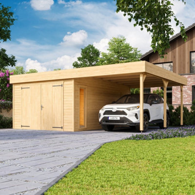 Lasita Maja Lasita Bahamas Garage - 6.6M X 4.5M - With Side Hung Wooden Garage Doors