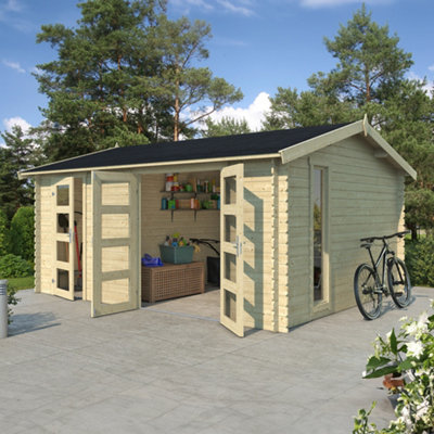 Lasita Maja Lasita Osland Carroz 2 Two Room Summer House - 4.6M X 3.6M - Log Cabin With Side Store