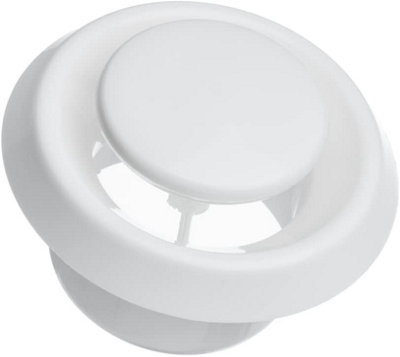 Adjustable Diffuser 125mm 5" Universal Air Supply/exhaust Valve Ventilation Ducting Cover Abs Plastic from B&Q
