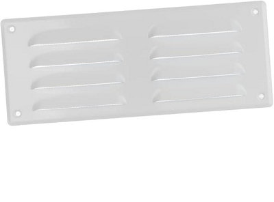 White Metal Air Vent Grille 260mm X 105mm With Fly Screen from B&Q