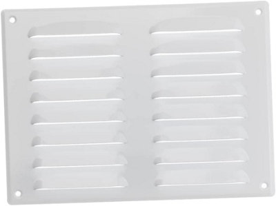 White Metal Air Vent Grille 260mm X 190mm With Fly Screen from B&Q