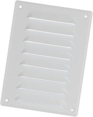 White Metal Air Vent Grille 140mm X 190mm With With Fly Screen from B&Q