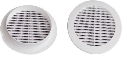 White Round Air Vent Grille 100mm With Fly Screen