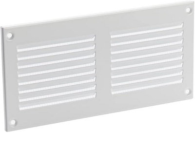 White Metal Air Vent Grille 200mm X 100mm With Fly Screen from B&Q