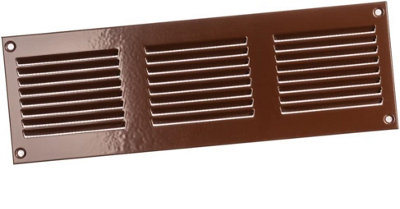 Brown Metal Air Vent Grille 300mm X 100mm With Fly Screen from B&Q