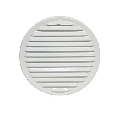 White Metal Round Air Vent Grille 100mm / 140mm With Fly Screen from B&Q