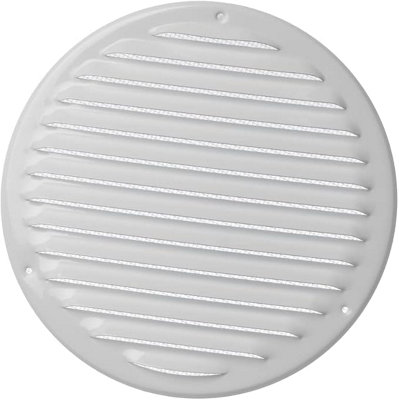 White Metal Round Air Vent Grille 200mm / 240mm With Fly Screen from B&Q