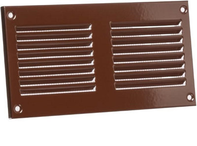 Brown Metal Air Vent Grille 200mm X 100mm With Fly Screen from B&Q
