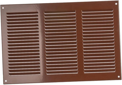 Brown Metal Air Vent Grille 300mm X 200mm With Fly Screen from B&Q