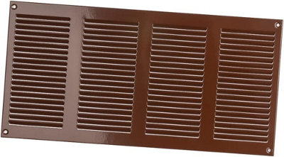 Brown Metal Air Vent Grille 400mm X 200mm With Fly Screen from B&Q