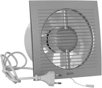 Silver Bathroom Extractor Fan 150mm With Swith Pull Cord Switch And Plug from B&Q