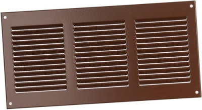 Brown Metal Air Vent Grille 300mm X 150mm With Fly Screen from B&Q