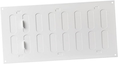 White Metal Air Vent Grille 300mm X 150mm With Shutter from B&Q
