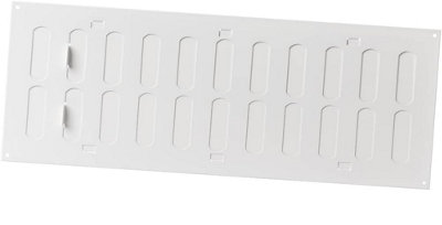 White Metal Air Vent Grille 400mm X 150mm With Shutter from B&Q
