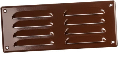 Brown Metal Air Vent Grille 260mm X 105mm With Fly Screen from B&Q
